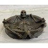 Art Deco Skeleton Skull Ashtray Bar Office Home Decor Bronze