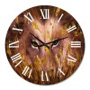 Designart 'Wolf Eyes In The Grass' Farmhouse wall clock -