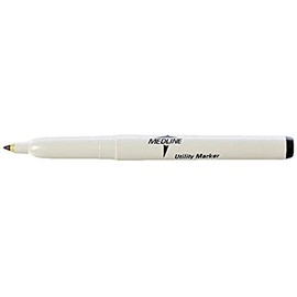 Medline Sterile Regular Tip Surgical Utility Markers with Ruler and 6 Labels, Non-Smearing Black Ink, 6 Inch Ruler, Case of 50 Each