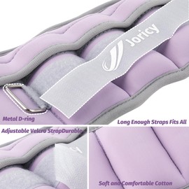 Adjustable Ankle Weights for Women Men Kids 1-6 LBS 1 Pair Wrist Leg Arm Weights with Removable Weight, Strength Training Weight for Jogging, Walking, Running, Fitness, Gym Workout, Purple