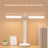 LED Desk Lamp Double Head Folding Brightness Adjustable Eye Caring