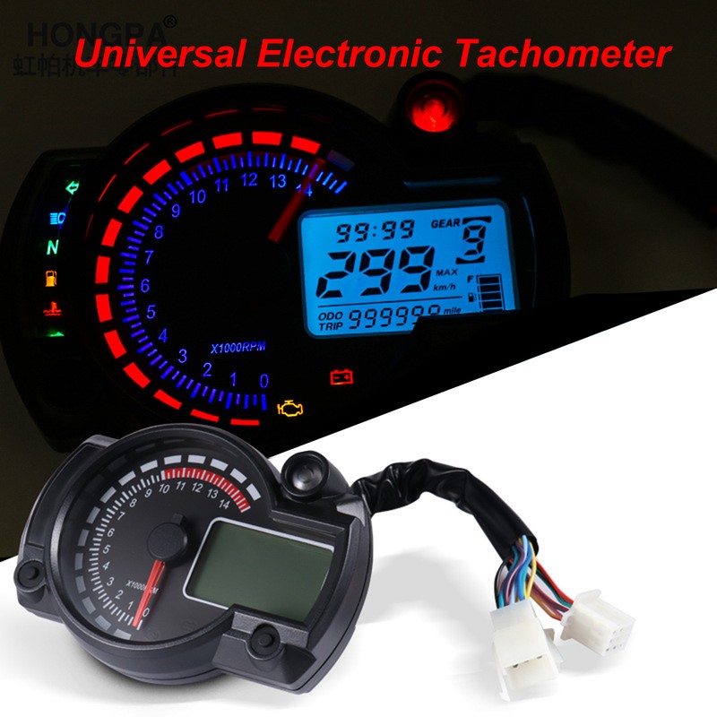 Motorcycle Electronic Tachometer Universal Digital Meter Modified Motorcycle Speedometer