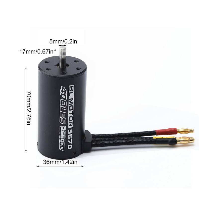 Waterproof 3670 2650KV Brushless Motor 120A Brushless ESC Combo Set