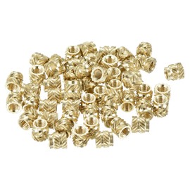 QUARKZMAN Knurled Insert Nut M3 x 5 mm L x 5 mm OD Female Thread Brass Embedding Nut Pack of 70