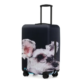 Adorila Luggage Covers for Suitcase Tsa Approved, Travel Suitcase Cover Protector Fits 26-28 Inch Luggage, Washable Baggage Covers (L, Eyes Dog), Eyes Dog, L