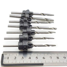 22PC HSS Tapered Countersink Drill Bit Set Screw Woodworking Chamfer Tool with Adjustable Depth Stop Collars Hex Key Wood Pilot Hole DIY (5-12mm)