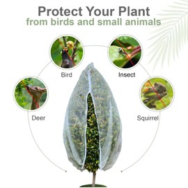 Homoda Fruit Tree Netting Cover with Zipper and Drawstring, 2 Packs 10ft x 9.5ft Insect Bird Barrier Netting for Garden Protection, Ultra Fine Mesh Garden Netting Pest Barrier, Extra Large