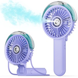 SWEETFULL Portable Misting Fan - 180° Foldable Handheld Personal Fan with Mist Spray, 3 Speeds, 30ml Water Tank, USB Rechargeable for Travel, Outdoors, Makeup, Camping, Home, and Office Use