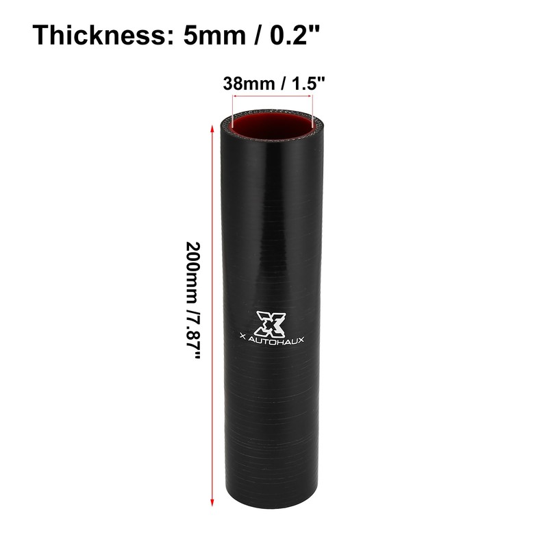 X AUTOHAUX 38mm 1.5" ID Straight Silicone Reducer Hose Silicone