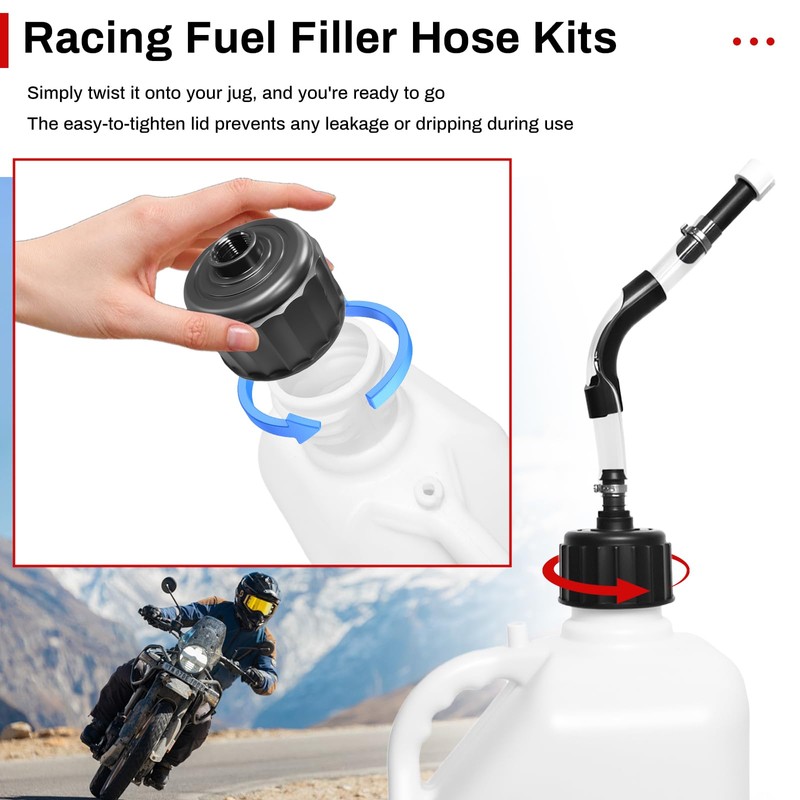 Racing Fuel Jug Hose & Cap 5.5 Gallon Gas Can