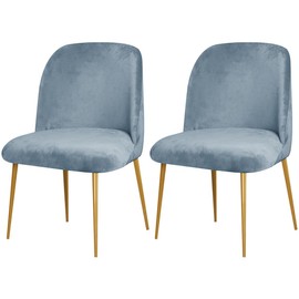 VIENLOVE 2 Pack Velvet Dining Room Chair Slipcovers Washable Removable Stretch Short Back Armless Curved Chair Protector for Home Decor Living Room