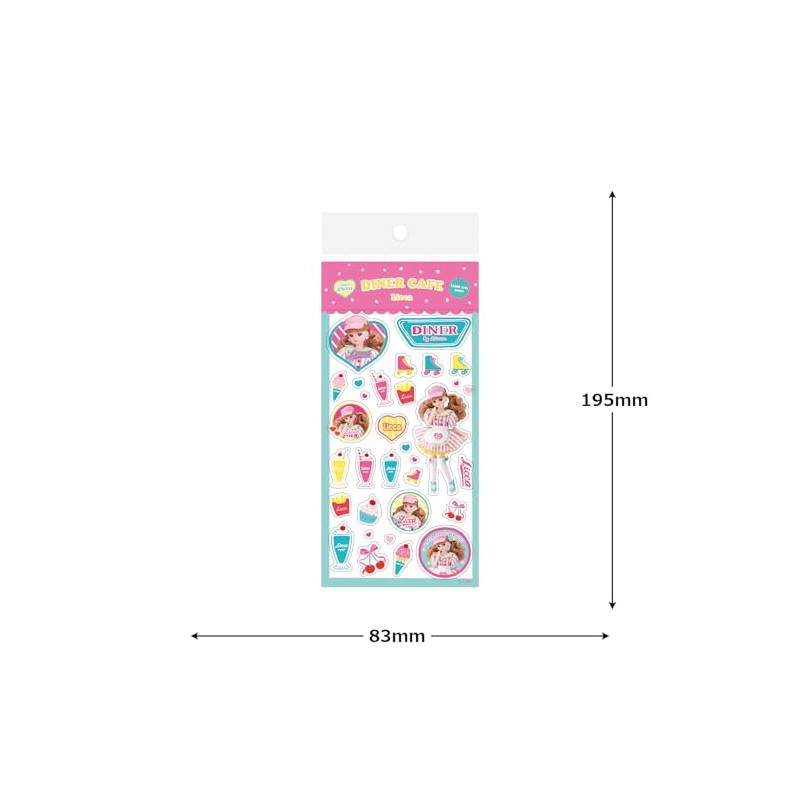 Furukawa Paperwork Licca Transparent Seal Sheet Oshigoto Licca Diner Cafe