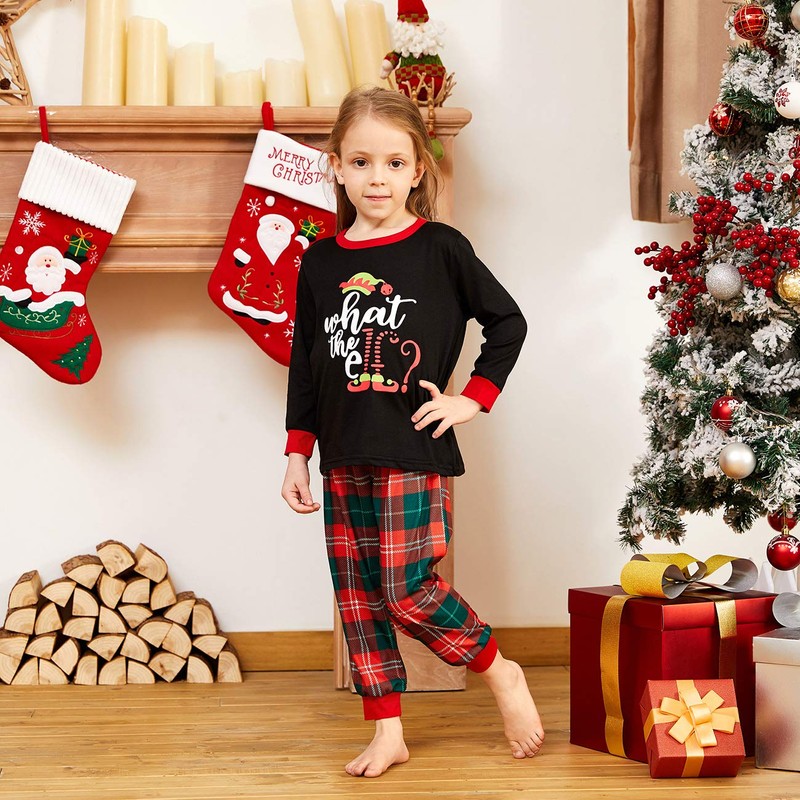 IFFEI Christmas Pajamas for Family Matching PJ's Sets with Letter