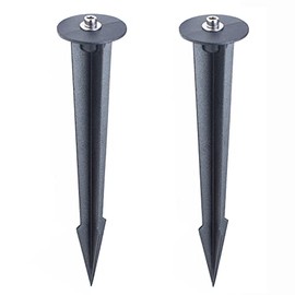 OLYMSTAR Metal Ground Stake Spike for Outdoor Landscape Spot Flood Pathway Solar Light Replacement Light Stake Spike Part Holder,10.4" Long(2 Pack)