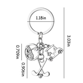 Golf Key Chain for Husband Dad Boyfriend Golf Gifts for Men Golfers Funny Golf Cart Keychain Gifts for Golfers Golf Lovers Friends Birthday Gifts for Women Men Golf Accessories for Teens Adults