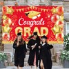 Graduation Backdrop Banner with Congratulations Design, Red and Gold, 72