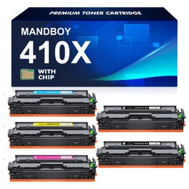 410X Toner Cartridges 5 Pack High Yield (with Chip) Compatible Replacement for HP 410A 410X for Color Laserjet Pro MFP M477fdw M477fdn M477fnw Pro M452dn M452nw M452dw Printer Toner (BCMY)