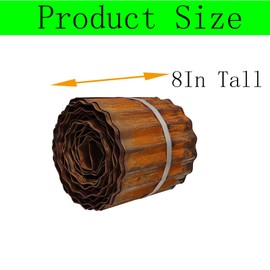 Metal Landscape Edging Border,8 inch × 40 feet Corrugated Garden Edging for Flower Bed,Lawn (Rusted, 8 Inch × 40FT)
