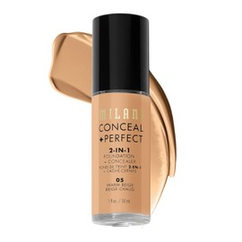 Base de Maquillaje Pigmentada 2 en 1 con Corrector a Prueba de Agua Tono Warm, Conceal and