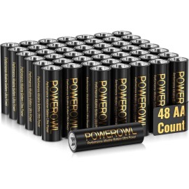 No Brand POWEROWL High Capacity Alkaline AA Batteries 48 Pack, 1.5v Long Lasting Double A