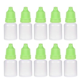 uxcell Plastic Dropper Bottles, 5ml/0.17 oz Empty Squeezable Dropper Bottle with Cap, Green, Pack of 10