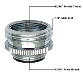 Kabter Brass Faucet Aerator Adapter, 13/16-inch Male Thread to 3/4-inche Male Garden Hose Thread Adapter