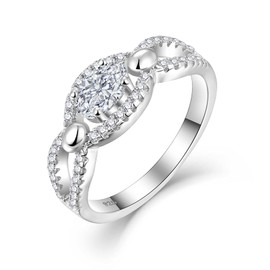 Starchenie Wedding Ring Engagement Ring, 925 Sterling Silver Promise Ring for Women