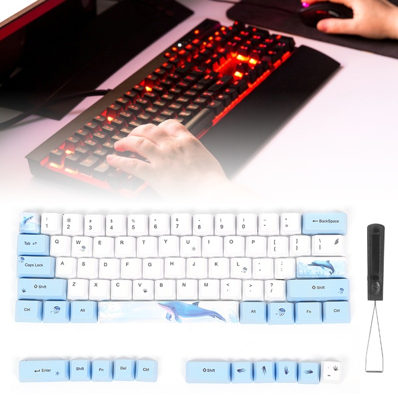 73PCs Sublimation Keycaps PBT Mechanical Keyboard Accessory PC Parts with