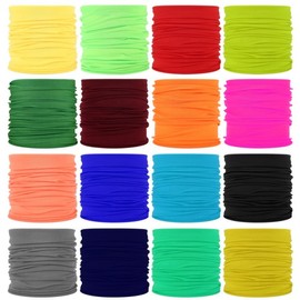 Unisex Outdoor Seamless Solid Color UV Protection Magic Scarf Neck Cover for Cycling Size/Cyan 15ea