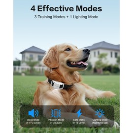 Jugbow Dog Training Collar - 4200FT Dog Collar with Remote for Small Medium Large Dogs, LED Light Electric Collar with Beep/Safe Static/Vibration Modes, IPX8 Waterproof Rechargeable E-Collar(Grey)