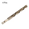 sourcing map 4pcs 1/4" Hex Shank Drill Bit 3/8" Gold