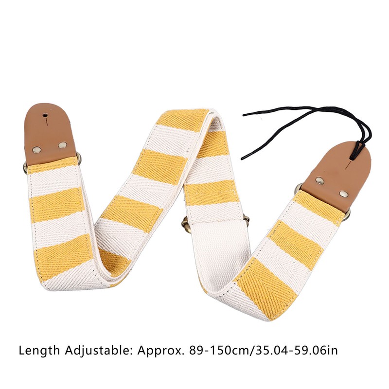 Guitar Strap Stylish Stripe Pattern Thickened Cotton Leather Adjustable Guitar