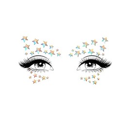 Leg Avenue Women's Adhesive Face Jewels Sticker, Celeste, One Size