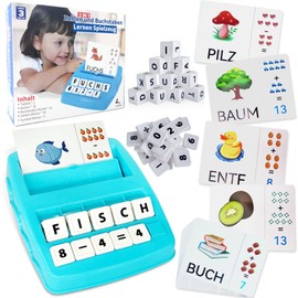 Learning Toy from 3 4 5 6 7 8 Years, Letters Montessori Educational Games from 3-8 Years, Numbers Calculating Children's Toy, German School Spelling Game, Gifts for Boys Girls 3-6 Years