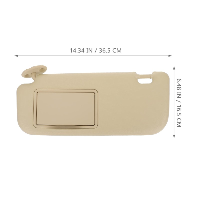 Mobestech Beige Driver Side Sun Visor with Mirror Replacement Car
