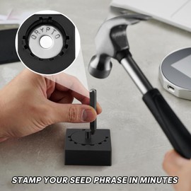 DIY Washer Jig Kit – Includes 14 Metal Washers, Screws & Nuts | 3D-Printed Crypto Security Tool for BIP39 Metal Backups | Precision Stamping for Seed Phrase Protection