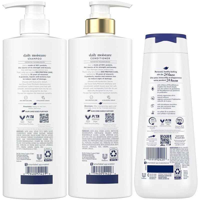 Dove Daily Moisture Shampoo & Conditioner Set with Deep Moisture