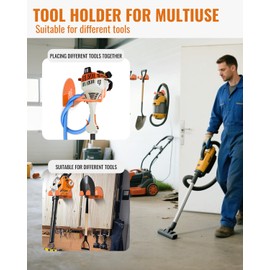 Weedeater Rack & Garden Tool Hanger - 180LB Heavy-Duty Alloy Steel Wall Mount Set, for Stihl Power Tools, Grass Trimmer, Garden Tools, Space-Saving Storage for Garage, Shed, Workshop