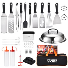 Commercial Chef Blackstone Griddle Accessories Kit - Blackstone Accessories - Hibachi Flat Top Griddle Accessories for Weber Griddle - Griddle Spatula - Grill Accessories - Chef Accessories - 36PC