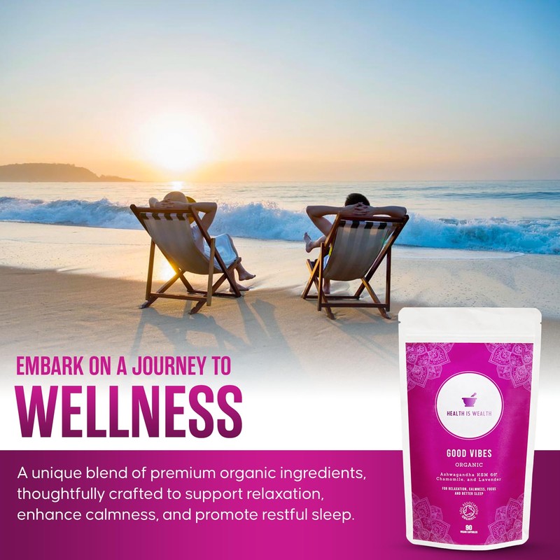 Organic Ashwagandha KSM 66 with Lavender and Chamomile - 90
