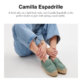 Coach Women's Camilla Espadrille Moccasin, Sage, 8