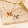 18K Gold Plated Stainless Steel Dragonfly Charms Necklace for Women