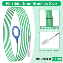 Auto Sunroof Drain Cleaning Tool, 118 Inch Flexible Tube Cleaning Brush, Flexible Drain Brush Extra Long Pipe Cleaners for Car, Car Drain Dredge Cleaning Scrub Brush for Drains, Sewers, Windshields