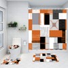 Fall Orange Shower Curtain Set 4Pcs with Bathroom Rugs