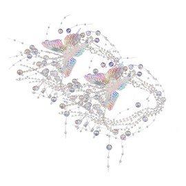 Beavorty 2pcs Elegant Butterfly Hair Clip Rhinestone Tassel Barrette Bridal Headpiece Decoration for Weddings Parties and Special Occasions Charming Delicate Accessory