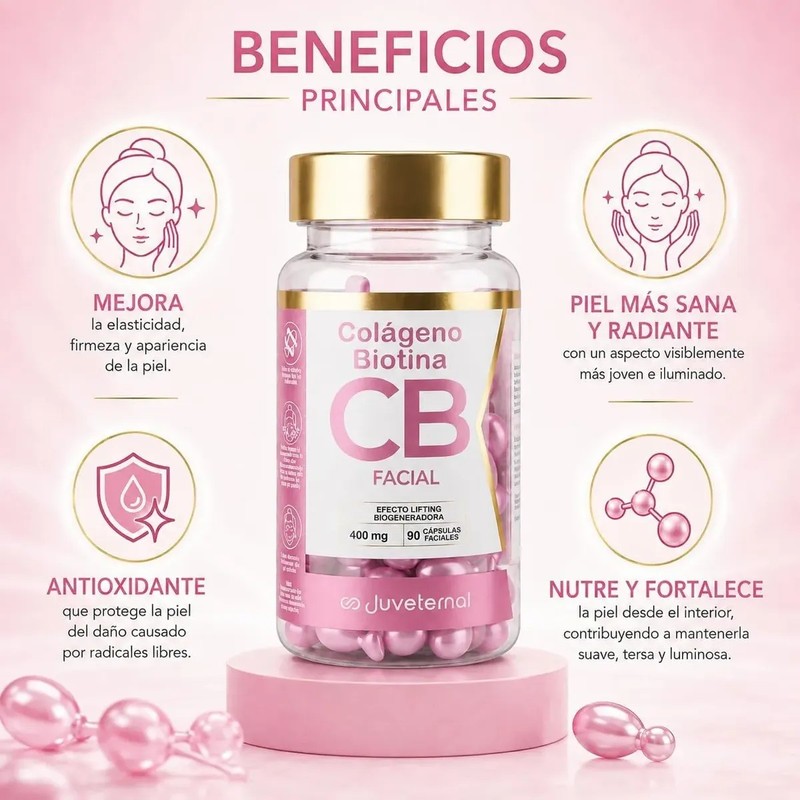 90 Cápsulas De Colágeno Y Biotina Juveternal