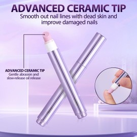 3-in-1 Cuticle Oil Pen,Cuticle Pusher Nail Oil Pen with Ceramic Tip,Dry & Damaged Nails,Nail Cuticle Remover Pen,for Moisturize Strengthen Nails(2PCS)
