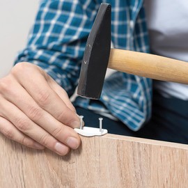 Pack of 300 Nails, 20 mm Steel Nails Concrete, Small Nails for Concrete Walls, Silver-Plated Zinc, Concrete Nails, Nail Woodworking Brick for Walls, Wood, Furniture