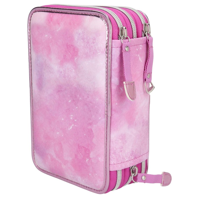 Depesche 10532 Pencil Case 3 Compartments Horses Dreams Pink Multi-Coloured,