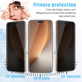 Anbzsign (2+2 Pack) for Honor Magic 8 Pro Privacy Screen Protector and Camera Lens Protector, Flexible Film Anti-Spy Case Friendly Honor Magic 8 Pro 5G (2025).